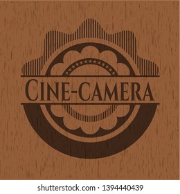 Cine-camera wooden signboards. Vector Illustration.