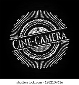 Cine-camera written on a blackboard