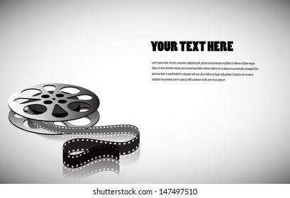 cine-film on a gray background with space for your text