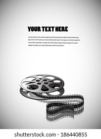 cine-film on a gray background with space for your text