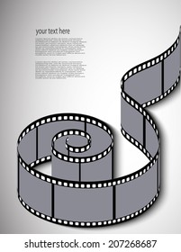 cine-film on a gray background with space for your text