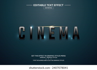 Cinema 3D editable text effect template