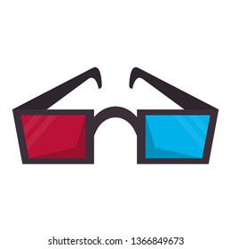Cinema 3d glasses isolated