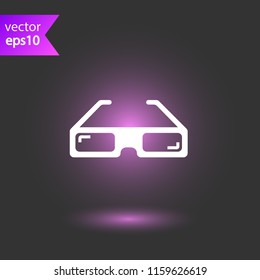 Cinema 3d glasses vector icon. 3D spectacles sign. EPS 10 flat symbol
