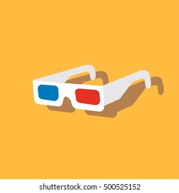 Cinema 3D glasses vector isolated illustration