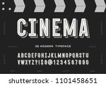 Cinema 3d modern typeface. Trendy typography sans serif style alphabet for party poster, printing on fabric, t shirt, promotion, decoration, stamp, label, special offer. Cool font. 10 eps
