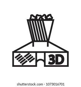 cinema 3d popcorn icon vector