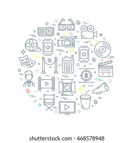 Cinema abstract vector illustration line style