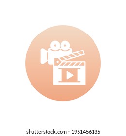 Cinema action Vector Round Icon. Art and Culture Symbol EPS 10 File.