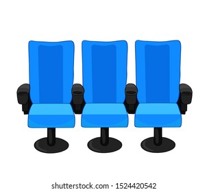 Cinema armchairs isolated on white background