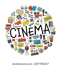Cinema art movie watching. Abstract background for your design