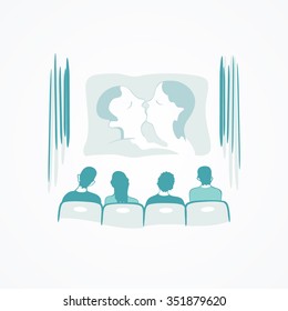 Cinema audience back view