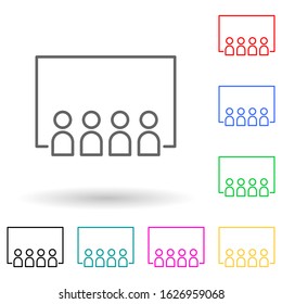 cinema audience hall multi color style icon. Simple thin line, outline vector of cinema icons for ui and ux, website or mobile application