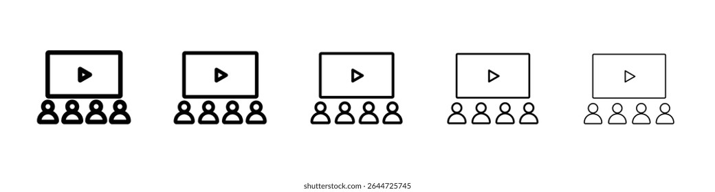 Kino Publikum Symbol flache Illustration Set Logo