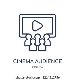 cinema audience icon. cinema audience linear symbol design from Cinema collection. Simple outline element vector illustration on white background.