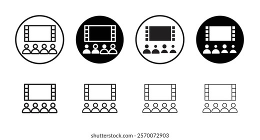 cinema audience icon Outline vector for web ui