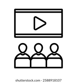 cinema audience icon Outline vector symbol sign