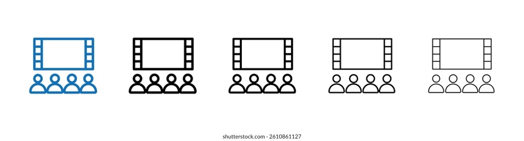 cinema audience icon Outline vector logo for web ui