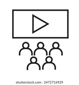 Cinema Audience Icon, Perfect for Entertainment and Movie Graphics