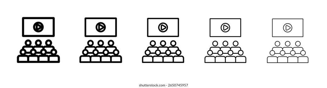 Icono de audiencia de cine Vector de contorno símbolo o ilustración