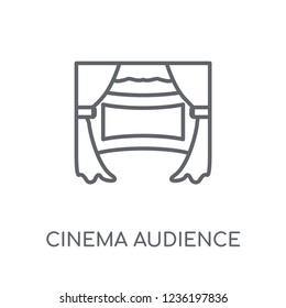 cinema audience linear icon. Modern outline cinema audience logo concept on white background from Cinema collection. Suitable for use on web apps, mobile apps and print media.