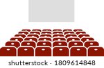 Cinema Auditorium Icon. Flat Color Design. Vector Illustration.