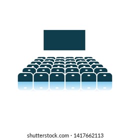 Cinema Auditorium Icon. Shadow Reflection Design. Vector Illustration.