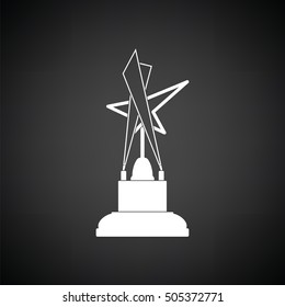 Cinema award icon. Black background with white. Vector illustration.