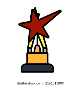 Cinema Award Icon. Editable Bold Outline With Color Fill Design. Vector Illustration.