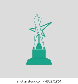 Cinema award icon. Gray background with green. Vector illustration.
