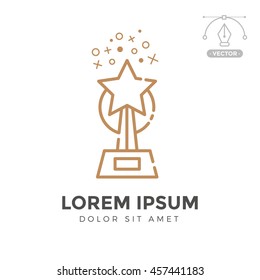 Cinema award linear icon. Vector template logo elements.