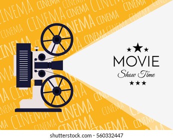 Cinema background or banner. Movie flyer or ticket template.