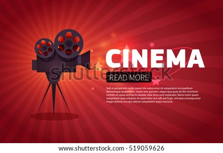 Cinema background or banner. Movie flyer or ticket template
