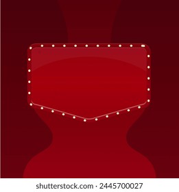Cinema Background Poster Pop Up Vintage Dark Red Banner Window Vector Design