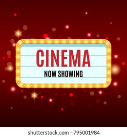 Cinema Banner. Movie watching retro background. Film industry. Cinematography concept. Vector illustration.