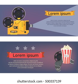 Cinema banners. Cinema Background for design flyers, invitations, banners, posters, leaflets.