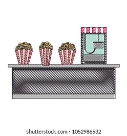 cinema bar counter machine bucket popcorn