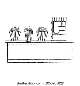 cinema bar counter machine bucket popcorn