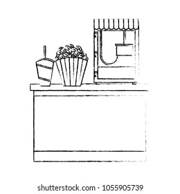 cinema bar counter machine make popcorn and bucket soda