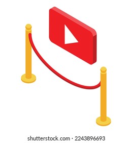 Cinema barrier icon isometric vector. Car movie. Air screen