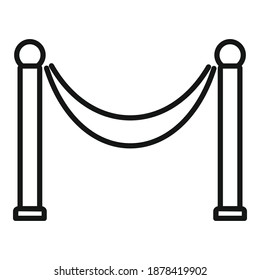 Cinema barrier icon. Outline cinema barrier vector icon for web design isolated on white background