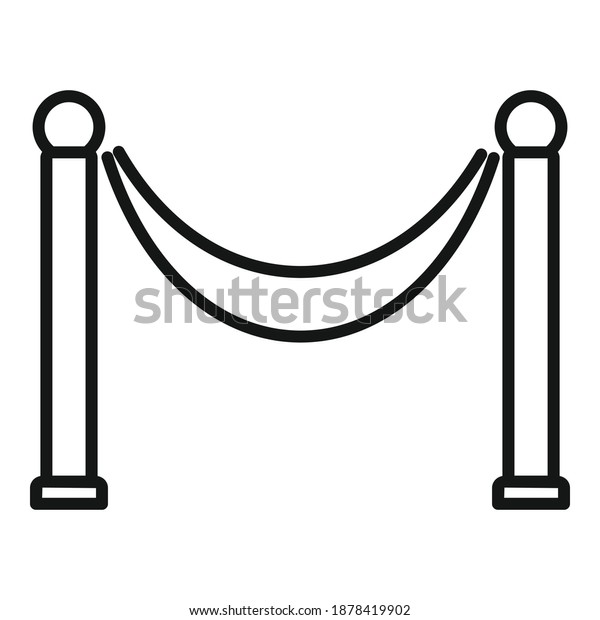 Cinema barrier icon. Outline\
cinema barrier vector icon for web design isolated on white\
background