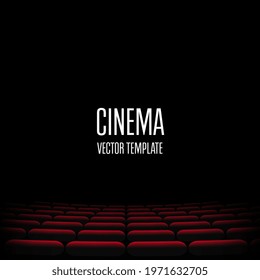 Cinema. Black empty space. Digital illustration. Night show flyer template. Graphic design for Stand-Up Comedy, Cinema, Opera, Theater. Vector EPS10.