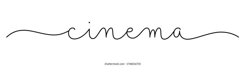 CINEMA negro vectorial monolina caligrafía banner con swaps