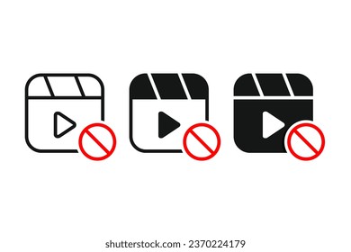 Cinema blocked icon. Illustration vector