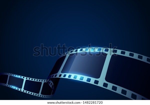 Cinema Blue Background Film Reel Realistic Stock Vector (Royalty Free ...