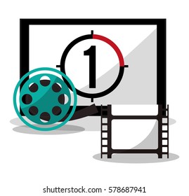 cinema board countdown film reel