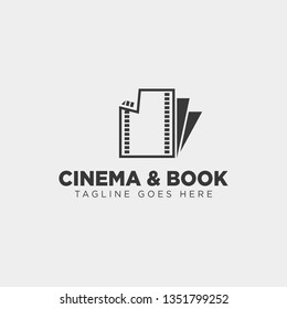 cinema book simple logo template vector illustration icon element isolated