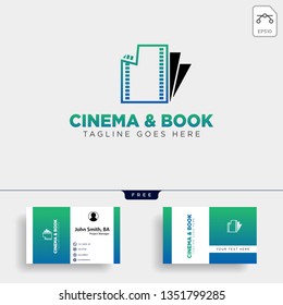 cinema book simple logo template vector illustration icon element isolated