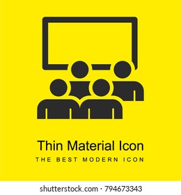 Cinema bright yellow material minimal icon or logo design
